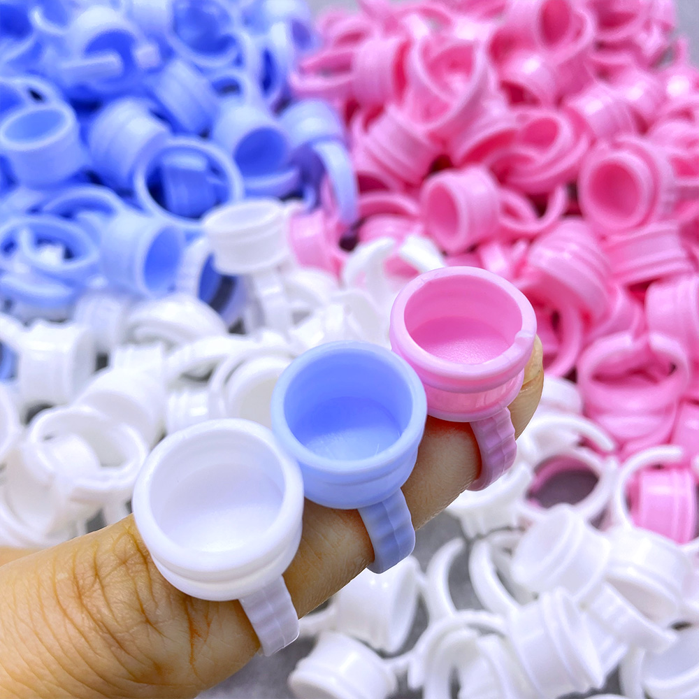 Eyelash Extension Usa - 100Pcs Disposable Glue Ring Cup For