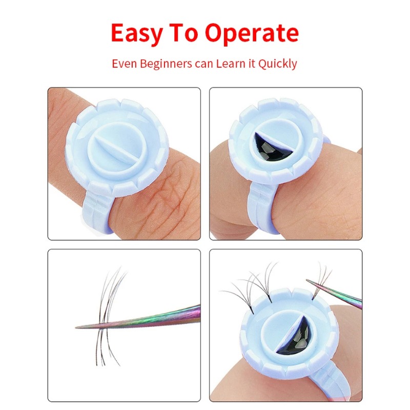 Eyelash Extension Usa - 100 Pcs Disposable Eyelash Glue Ring