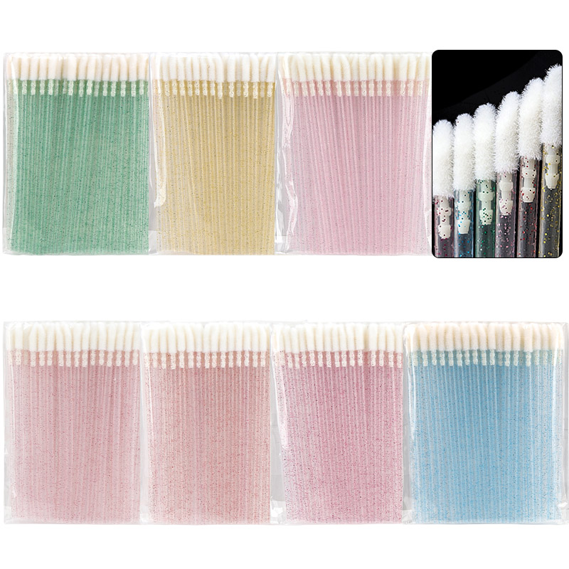 Eyelash Extension Eyeliner - 50Pcs Disposable Crystal Handle Lip Brush