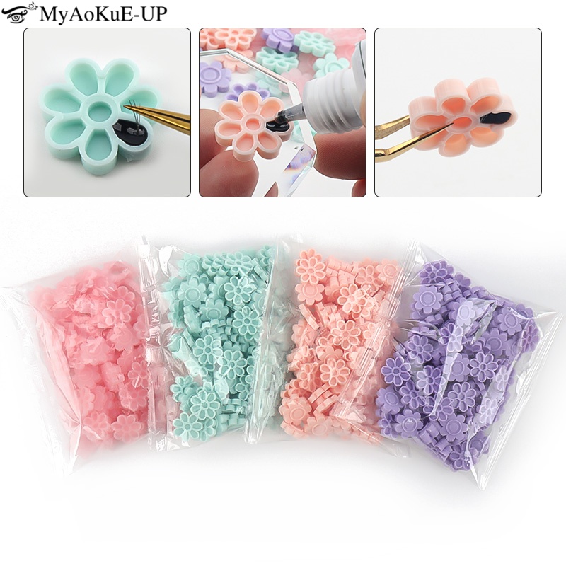 Eyelash Extension Usa - 100pcs Eyelash Extension Glue Holder Cup