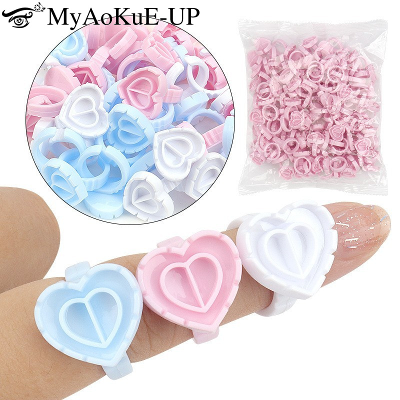 100Pcs Disposable Glue Ring Ho - Eyelash Extension Usa ulasan dan harga