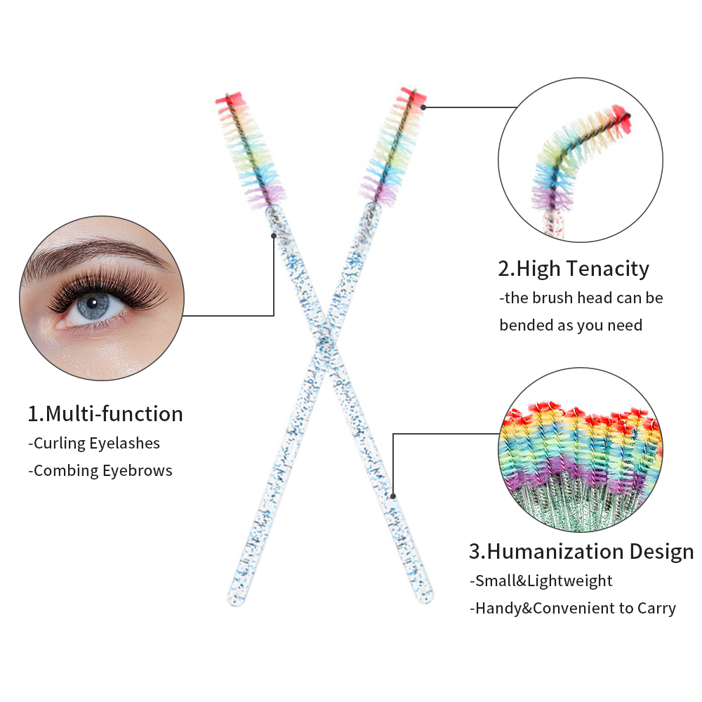 50PCS Rainbow Crystal Eyelash  - Eyelash Extension Usa ulasan dan harga